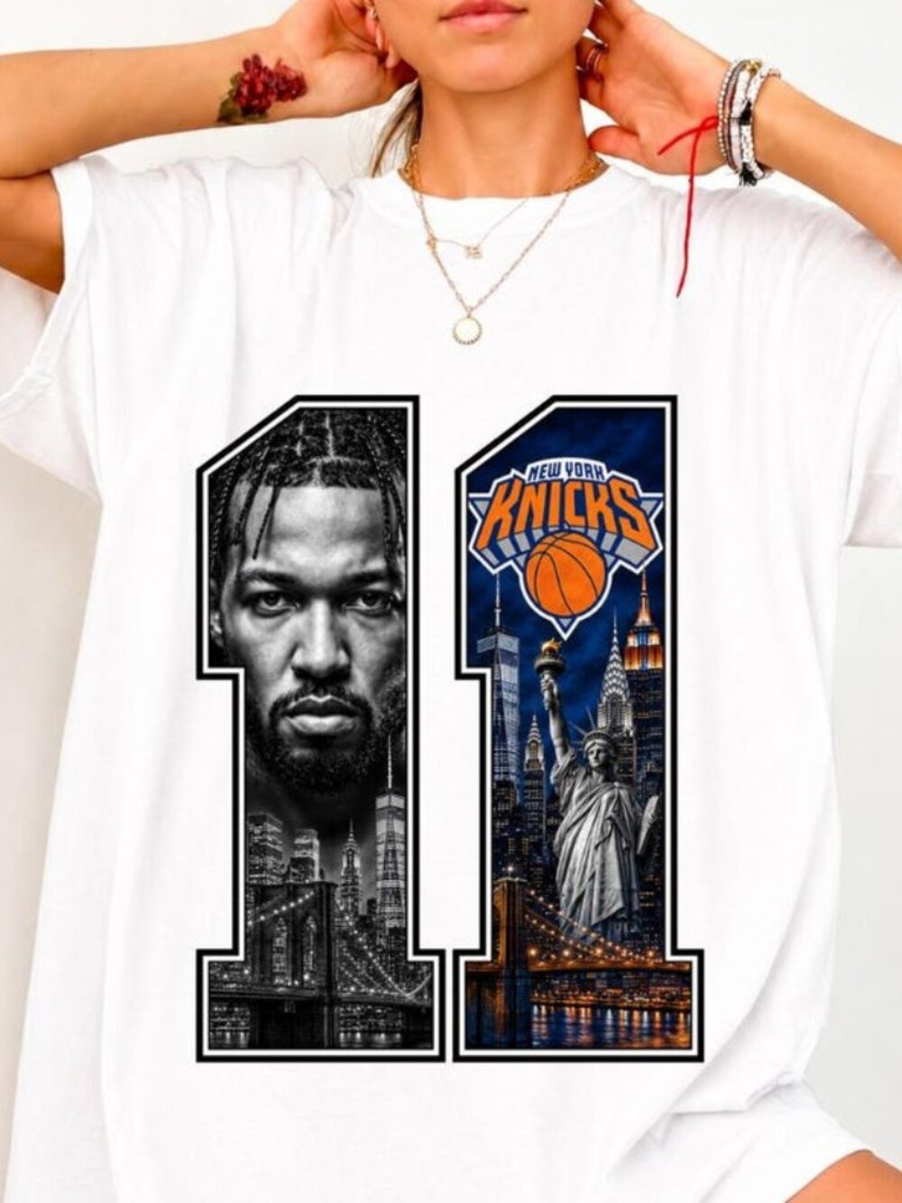 NY Basketball Skyline Fan Made Tee, New York Hoops Tee